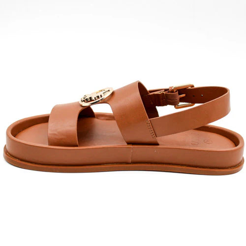 Polo Jacquard Moulded Trim Tan Sandals