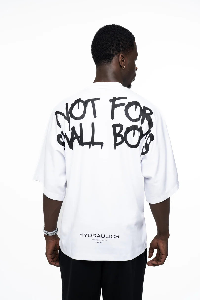 Hydraulics Not For Small Boys Super Oversized White T-Shirt