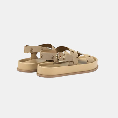 Polo Jacquard Moulded Trim Stone Sandals