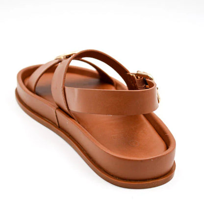 Polo Jacquard Moulded Trim Tan Sandals