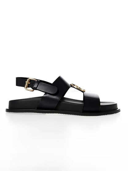 Polo Moulded Trim Black Sandals