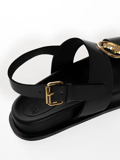 Polo Moulded Trim Black Sandals